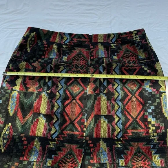 Catherine Malandrino Skirt Emmett Woven Aztec Southwest Sz 14 - Picture 11 of 12